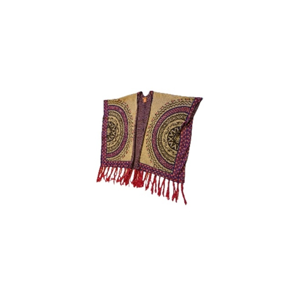 Flying Tomato Boho Fringed Poncho - Women’s Size Small